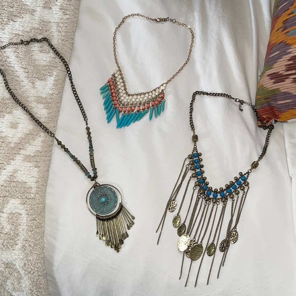3 boho necklaces!!
